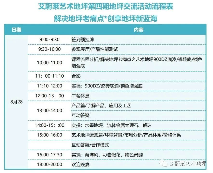 8月28日流程（艺术地坪交流会）